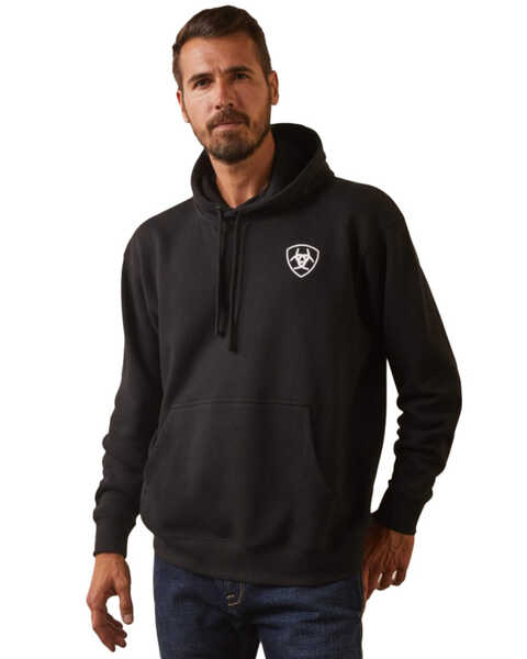 Image #2 - Ariat Men's Shield Mexico Hooded Sweatshirt, Black, hi-res