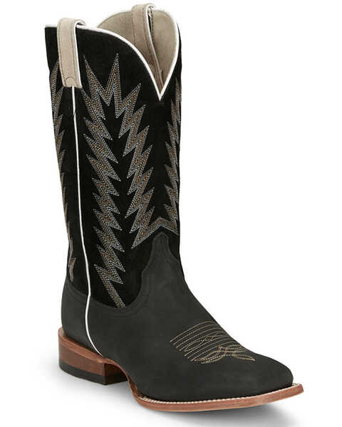 Image #1 - Justin Men's Hombre Western Boots - Broad Square Toe , Black, hi-res