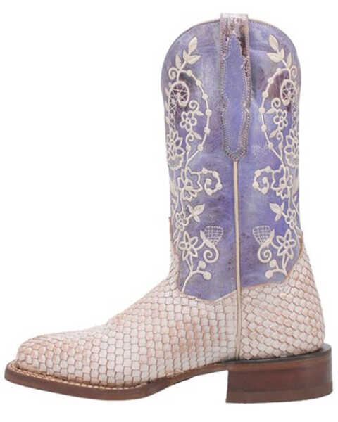 Image #3 - Dan Post Women's White Sands Western Boots - Broad Square Toe , White, hi-res