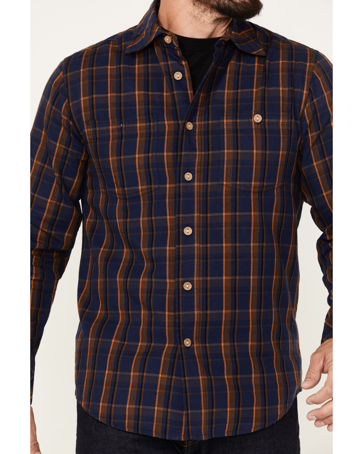 Image #3 - Resistol Men's Englewood Plaid Button Down Western Shirt, Navy, hi-res