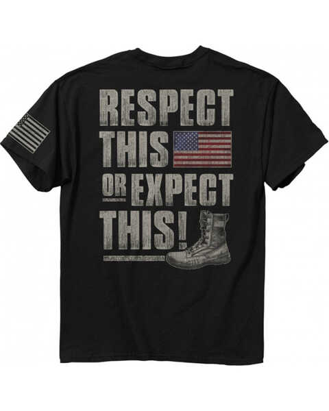 Image #1 - Buck Wear Men's Respect This Short Sleeve Graphic T-Shirt , Black, hi-res
