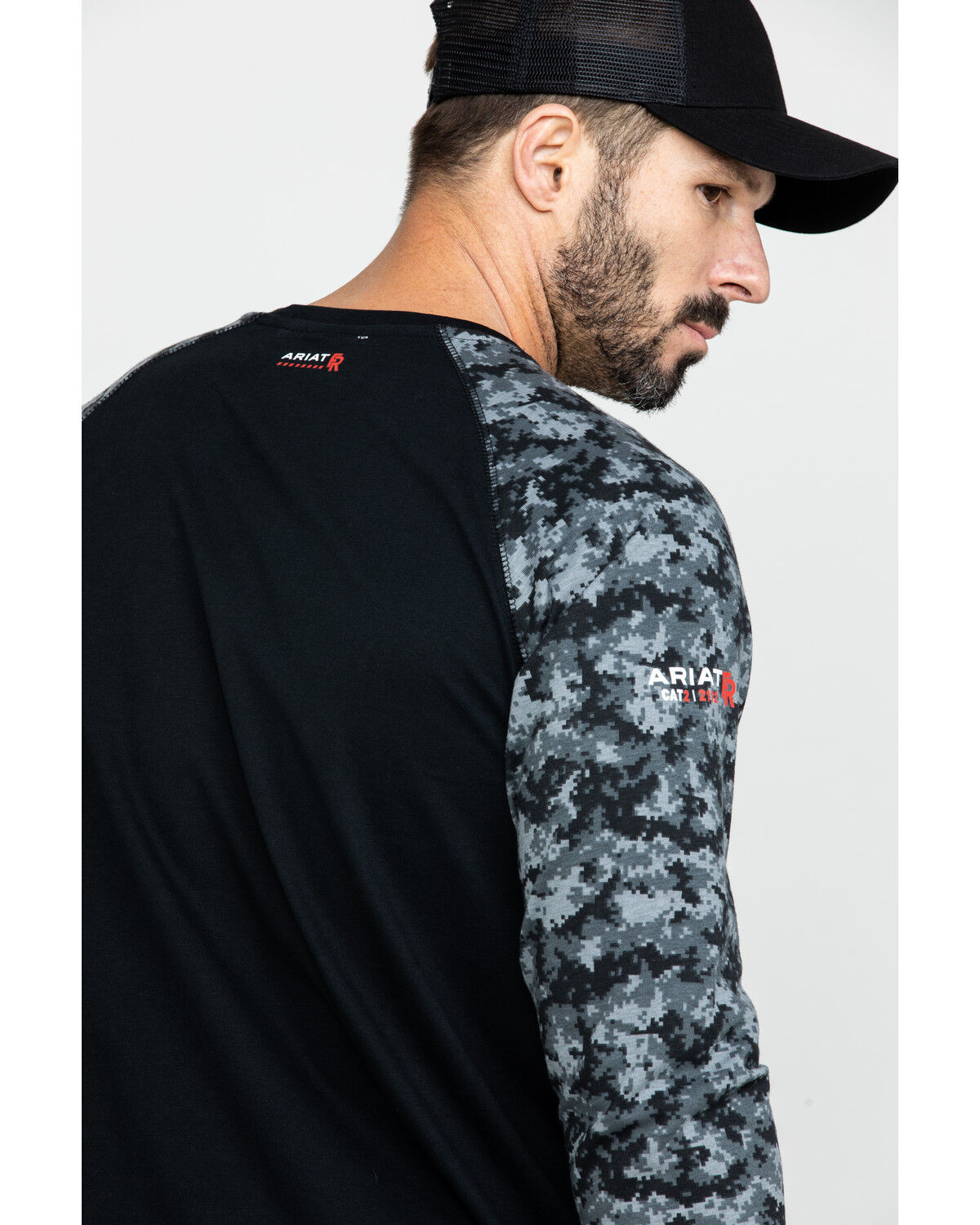 Image #5 - Ariat Men's Camo FR Baseball Long Sleeve Work Shirt, Camouflage, hi-res