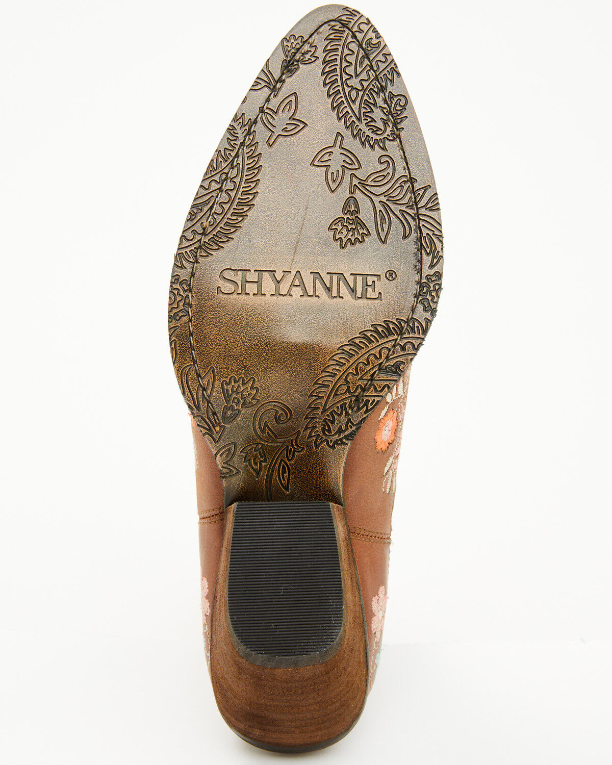 Image #7 - Shyanne Women's Didi Floral Booties - Round Toe, Brown, hi-res