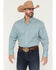 Image #1 - Wrangler Men's Classics Geo Print Long Sleeve Button-Down Western Shirt, Turquoise, hi-res