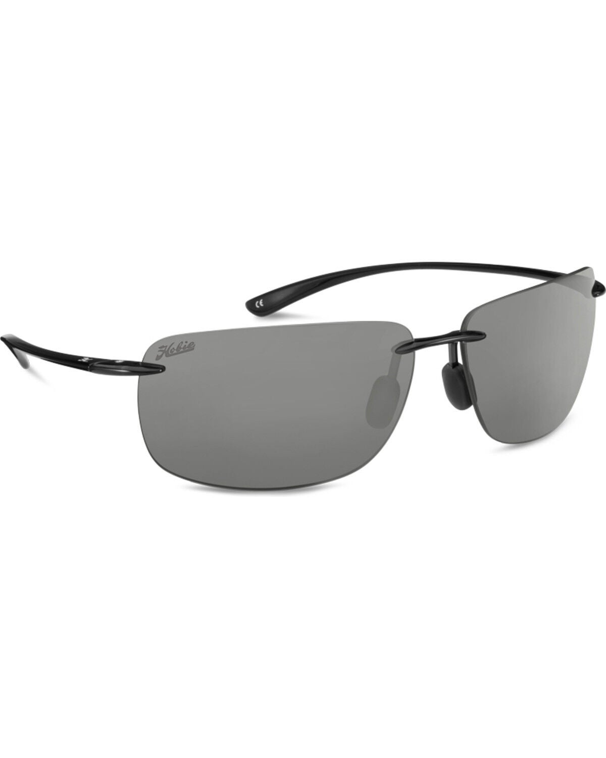 Hobie Men's Gray and Shiny Black Polarized Rips Sunglasses, Black, hi-res
