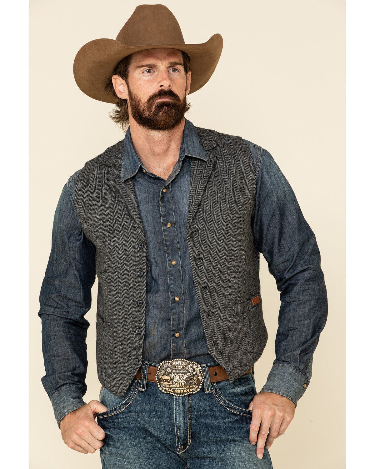 Outback Trading Co. Men's Jessie Vest, Charcoal, hi-res