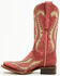 Image #2 - Corral Women's Inlay Western Boots - Square Toe , Red, hi-res