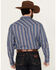 Image #4 - Cody James Men's Alpine Southwestern Striped Long Sleeve Pearl Snap Western Shirt, Navy, hi-res