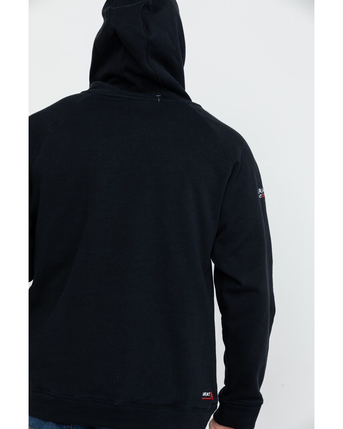 Image #2 - Ariat Men's FR Primo Fleece Logo Work Hooded Sweatshirt - Tall, Black, hi-res