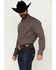 Image #2 - Wrangler Men's Classics Geo Print Long Sleeve Button-Down Western Shirt, Burgundy, hi-res
