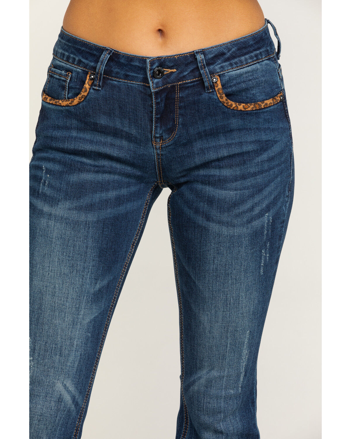 Leopard trim jeans clearance