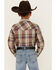 Image #4 - Roper Boys' Amarillo Plaid Print Long Sleeve Pearl Snap Western Shirt, Grey, hi-res
