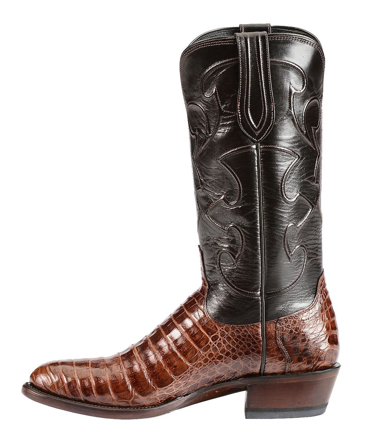 Image #3 - Lucchese Handmade 1883 Caiman Belly Cowboy Boots - Medium Toe, Sienna, hi-res