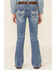 Image #4 - Shyanne Little Girls' Medium Wash Chevron Stitch Pocket Bootcut Jeans, Blue, hi-res