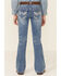 Shyanne Girls' Medium Wash Chevron Stitch Pocket Bootcut Jeans - Little, Blue, hi-res