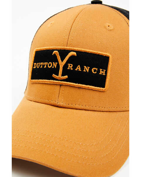 Image #2 - Paramount Network's Yellowstone Men's Rectangular Dutton Ranch Logo Ball Hat, Brown, hi-res