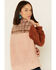 Hem & Thread Women's Plaid Colorblock Sherpa 1/4 Zip Pullover, Multi, hi-res