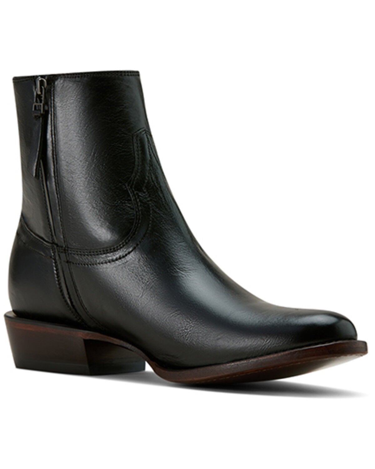 Ariat Men's Barret Western Ankle Boots - Round Toe, Black, hi-res