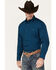 Image #2 - George Straight by Wrangler Men's Solid Long Sleeve Button-Down Western Shirt , Dark Blue, hi-res