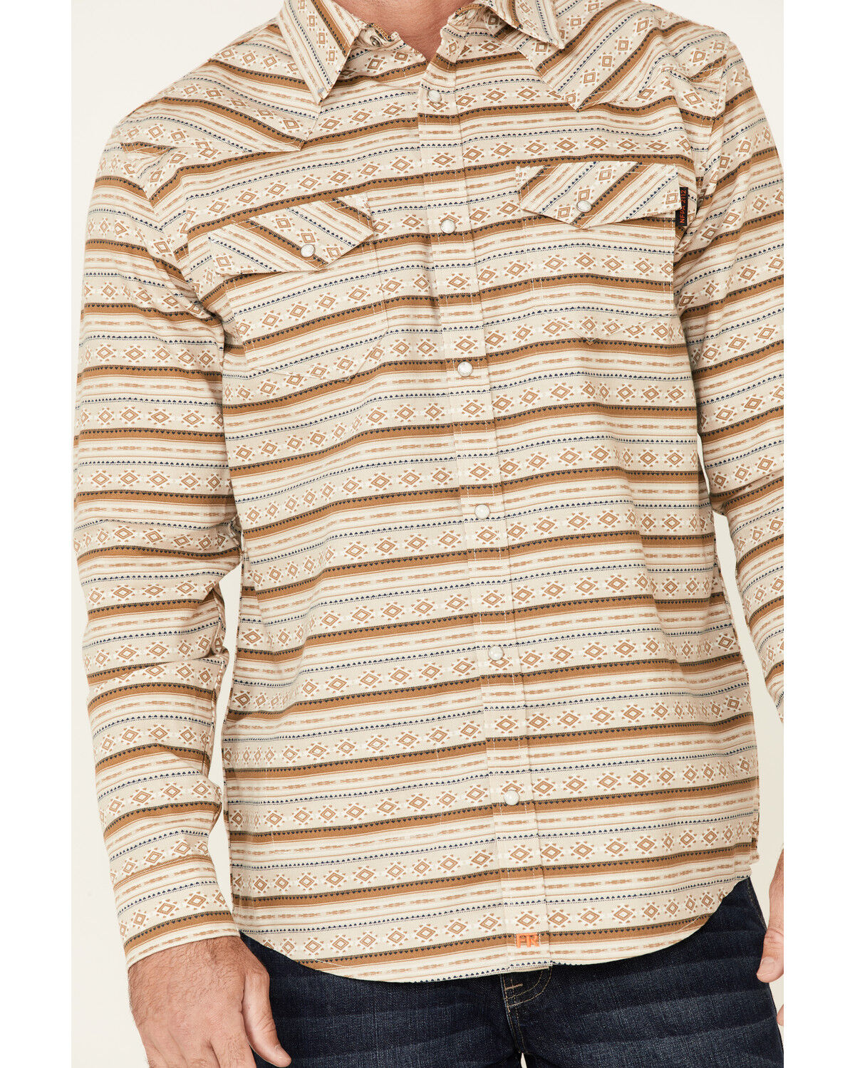 Image #3 - Cody James Men's FR Striped Long Sleeve Work Shirt, Tan, hi-res