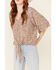 Ariat Women's Zebra Print Tie Front Foster Top , Multi, hi-res