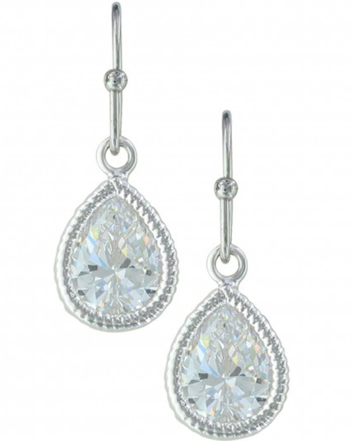 Montana Silversmiths Women's Western Teardrop Earrings, Silver, hi-res