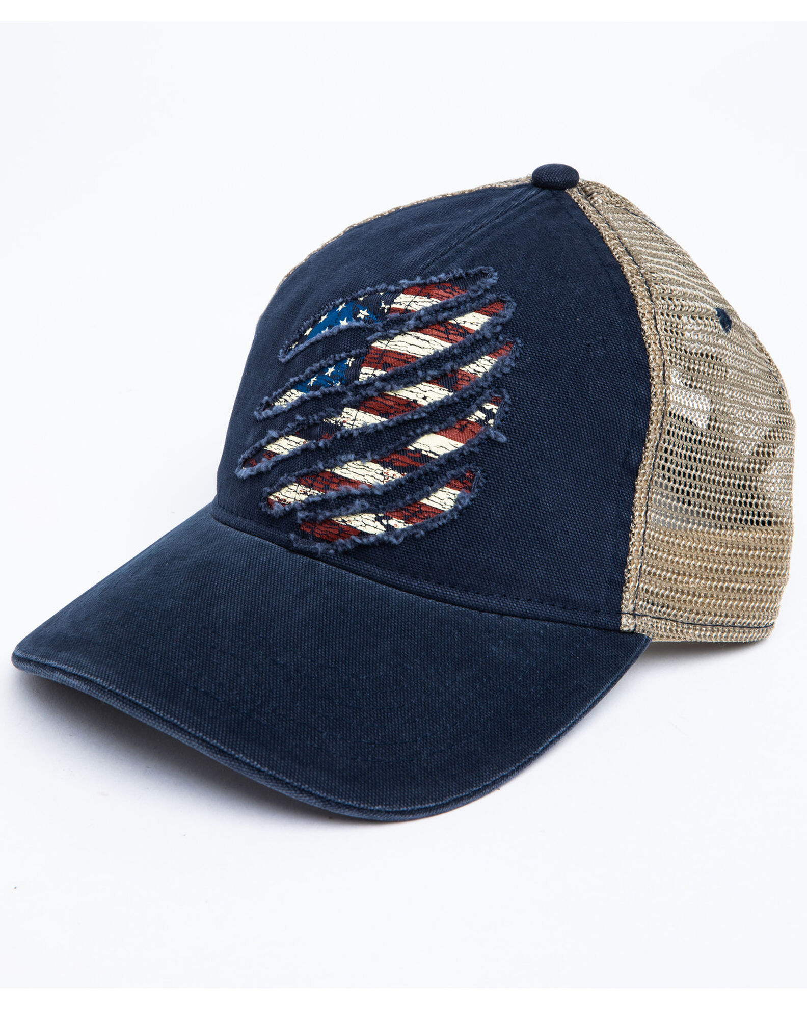Cody James Men s Ripped Flag Mesh Ball Cap Sheplers