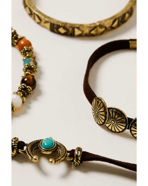 Shyanne Women's Golden Dreamcatcher Concho Bracelet Set, Gold, hi-res