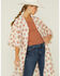 Image #2 - Wild Moss Women's Floral Chiffon Kimono, Ivory, hi-res