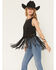 Image #1 - Idyllwind Women's Whitsett Faux Suede Fringe Sleeveless Tank top, Black, hi-res