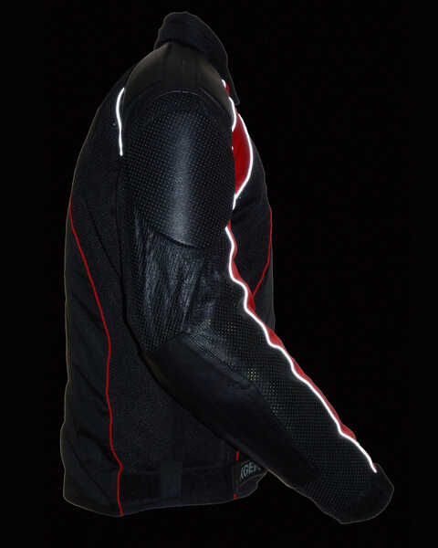 Image #5 - Milwaukee Leather Men's Combo Leather Textile Mesh Racer Jacket - 3X, Black/red, hi-res