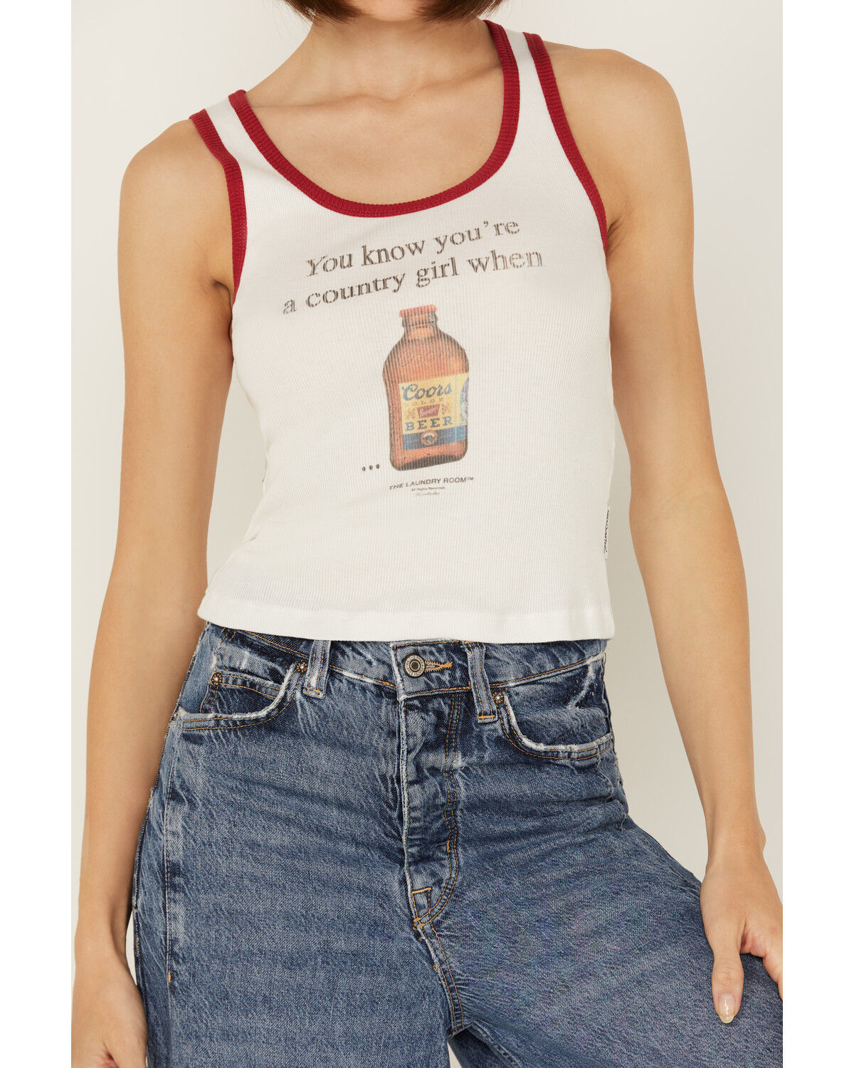 Image #3 - The Laundry Room Women's Country Girl Cropped Graphic Tank, White, hi-res