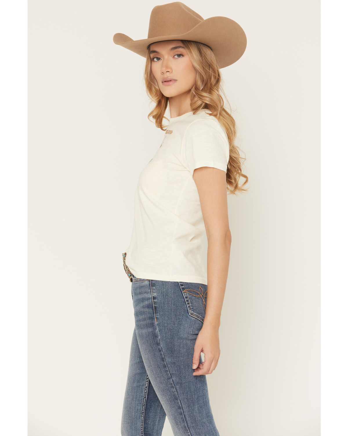 Image #2 - Shyanne Women's Icon Embroidered Short Sleeve Graphic Tee, Cream, hi-res