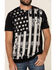 Brothers & Arms Men's Old Glory Flag Short Sleeve Graphic T-Shirt , Black, hi-res