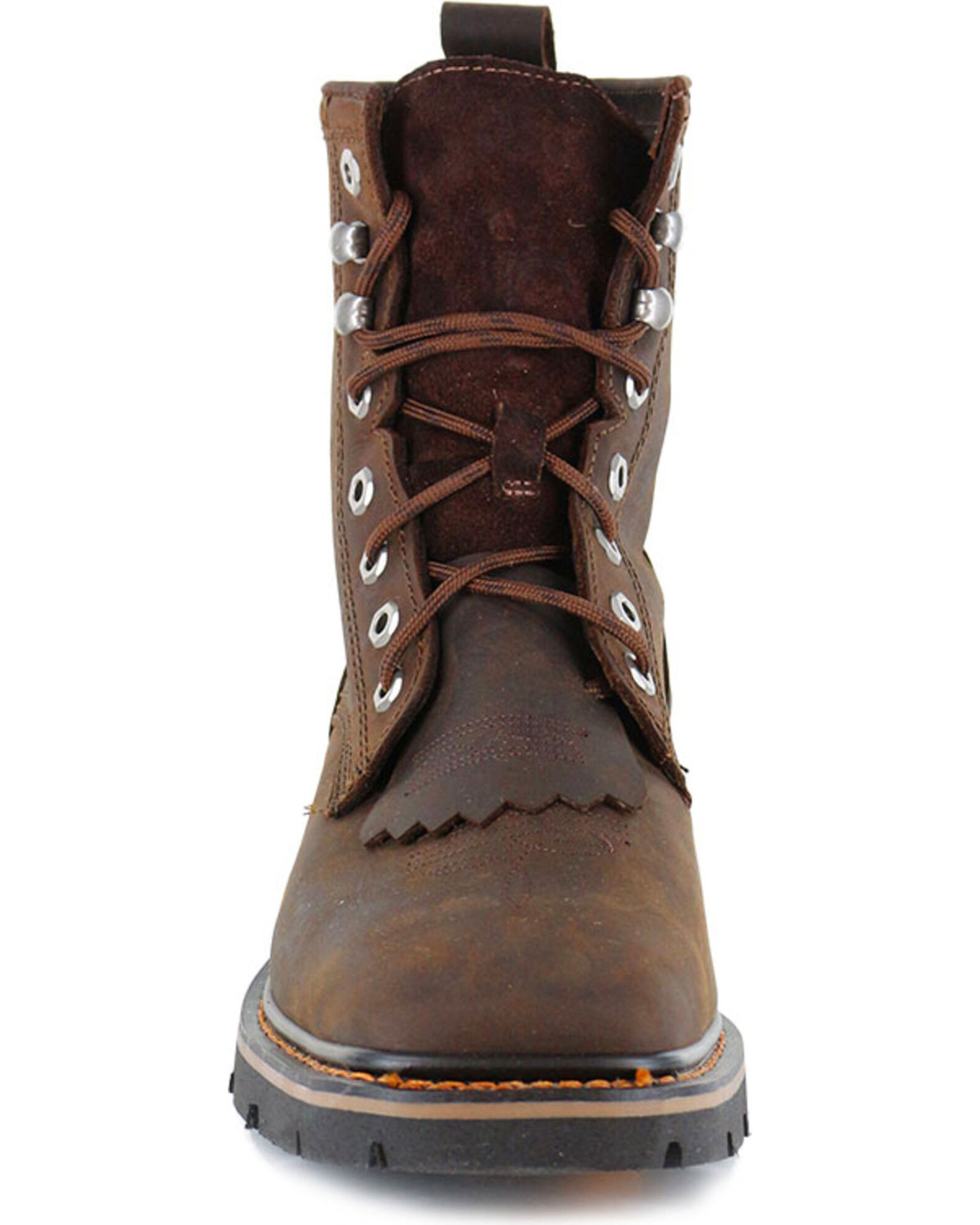 Image #4 - Cody James Men's Mustang Lace-Up Kiltie Work Boots - Soft Toe, Brown, hi-res