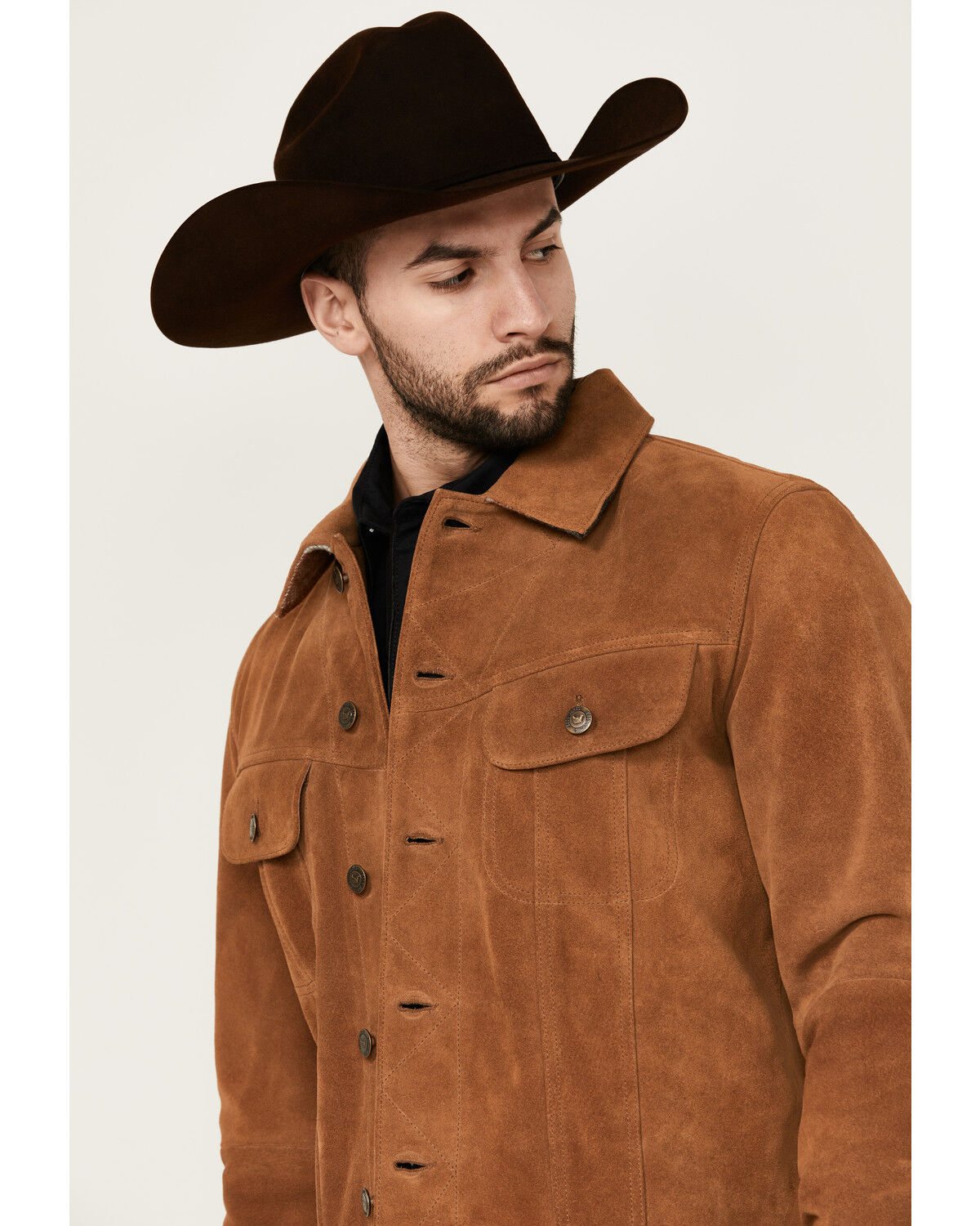 Image #2 - Cody James Men's Fire Smoke Suede Sweater Insert Jacket, Camel, hi-res