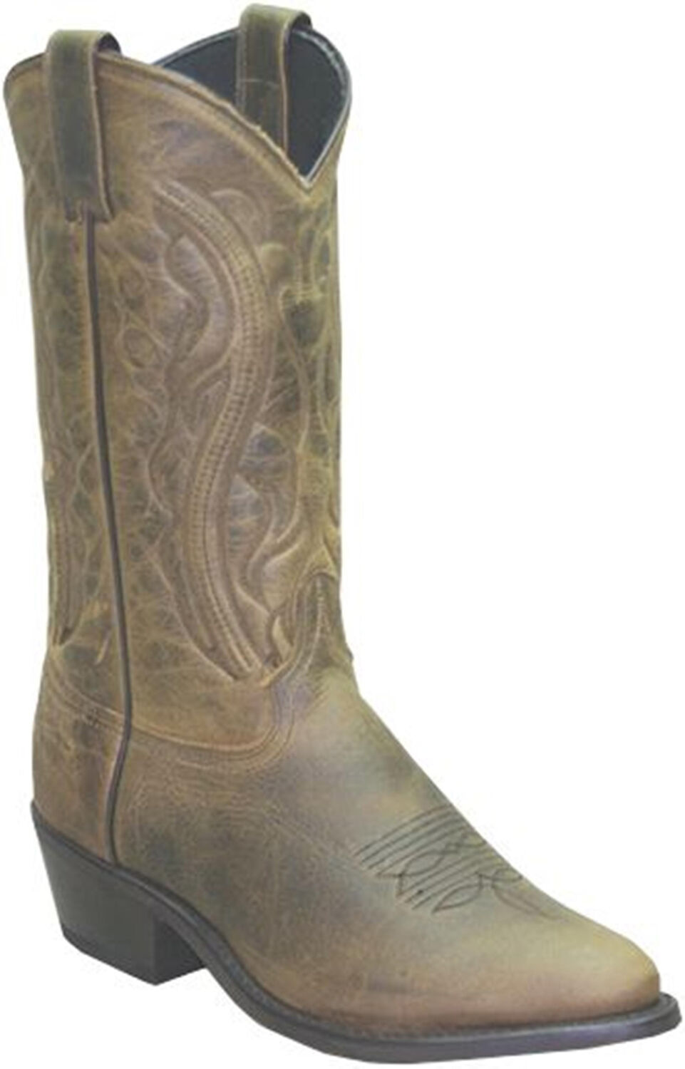 Image #1 - Sage by Abilene Oiled Cowhide Western Boots - Round Toe, Brown, hi-res
