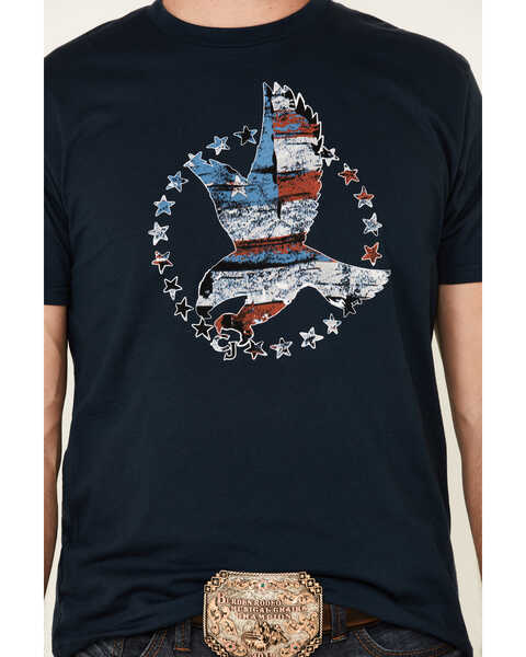 Cody James Men's Navy Star Grab Eagle Graphic Short Sleeve T-Shirt , Navy, hi-res