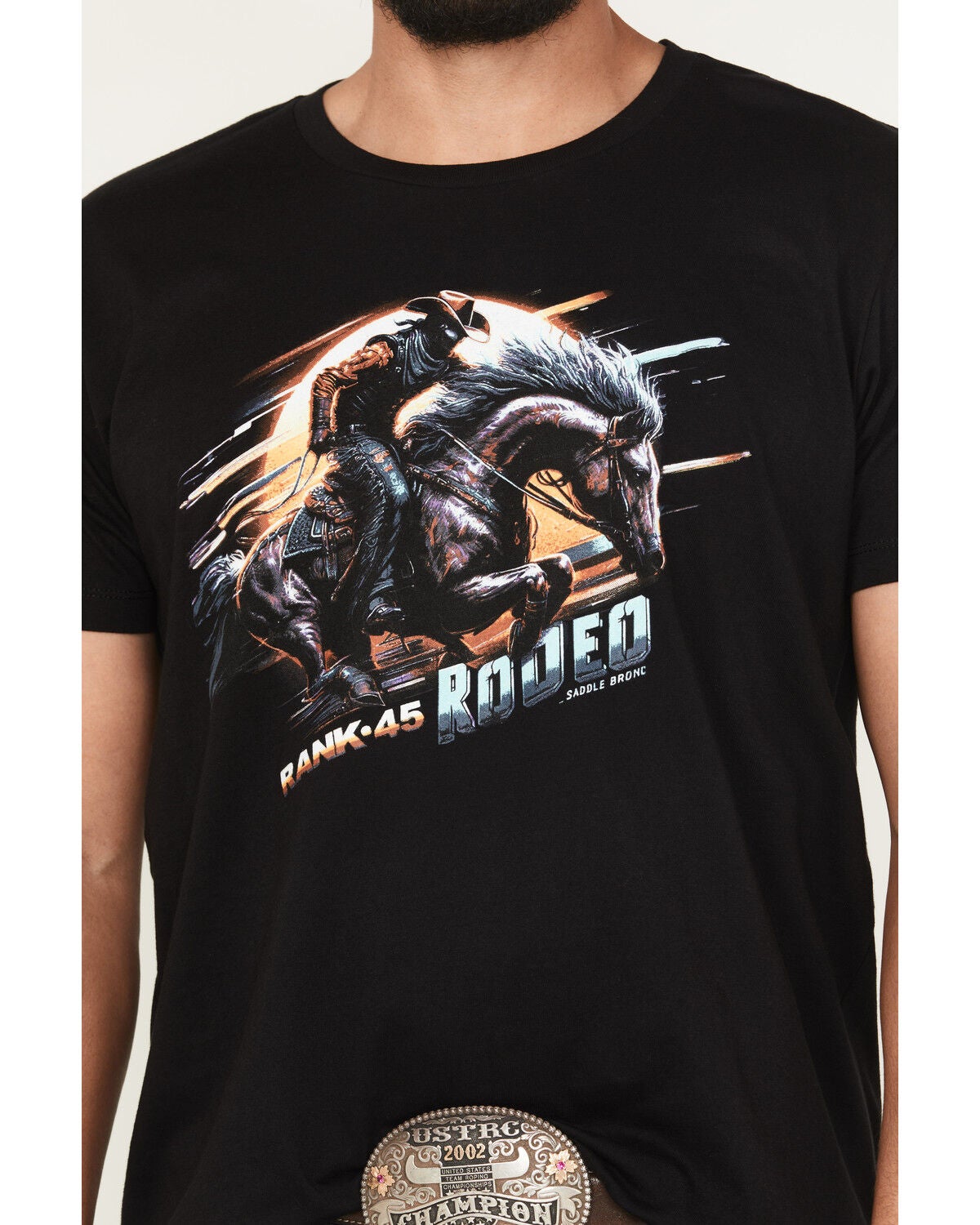 Image #3 - RANK 45&reg; Men's Bronc Lightning Short Sleeve Graphic T-Shirt, Black, hi-res