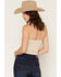 Image #4 - Cleo + Wolf Women's Faux Suede Ribbon Corset Cropped Top, Ivory, hi-res