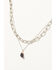 Image #1 - Shyanne Women's Layered Chunky Chain Stone Necklace, Silver, hi-res