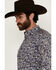 Image #2 - Ariat Men's Creighton Paisley Print Long Sleeve Button-Down Western Shirt - Tall, Navy, hi-res