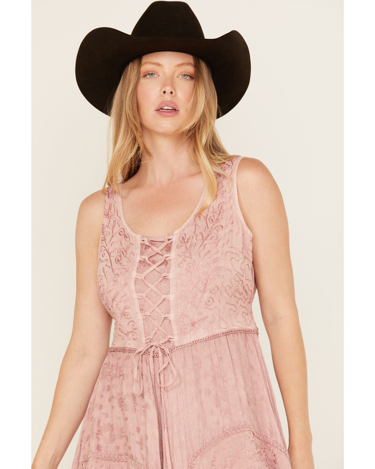 Image #3 - Scully Women's Lace-Up Jacquard Midi Dress, Mauve, hi-res