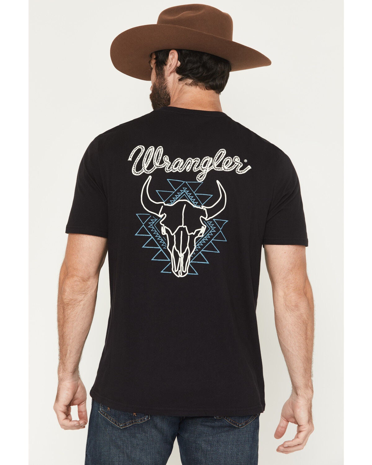 Image #1 - Wrangler Men's Steerhead Short Sleeve Graphic T-Shirt, Black, hi-res