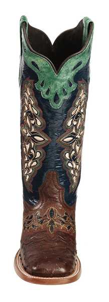 Image #4 - Lucchese Women's Handmade 1883 Amberlyn Full Quill Ostrich Western Boots - Square Toe , Sienna, hi-res