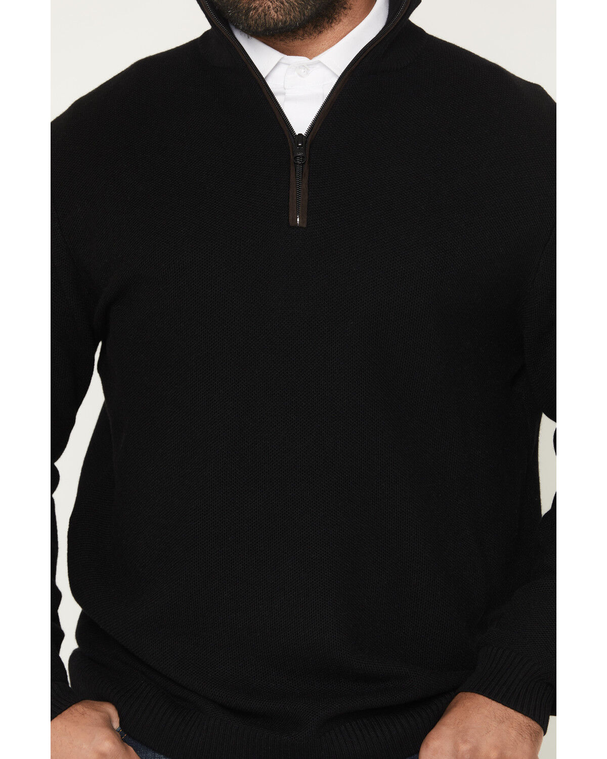 Image #3 - Cody James Black 1978™ Men's Parker Solid 1/4 Zip Pullover Sweater, Black, hi-res