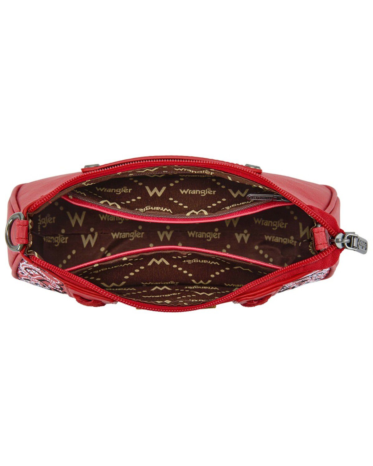 Image #2 - Wrangler Women's Braided Paisley Bandana Shoulder Bag, Red, hi-res