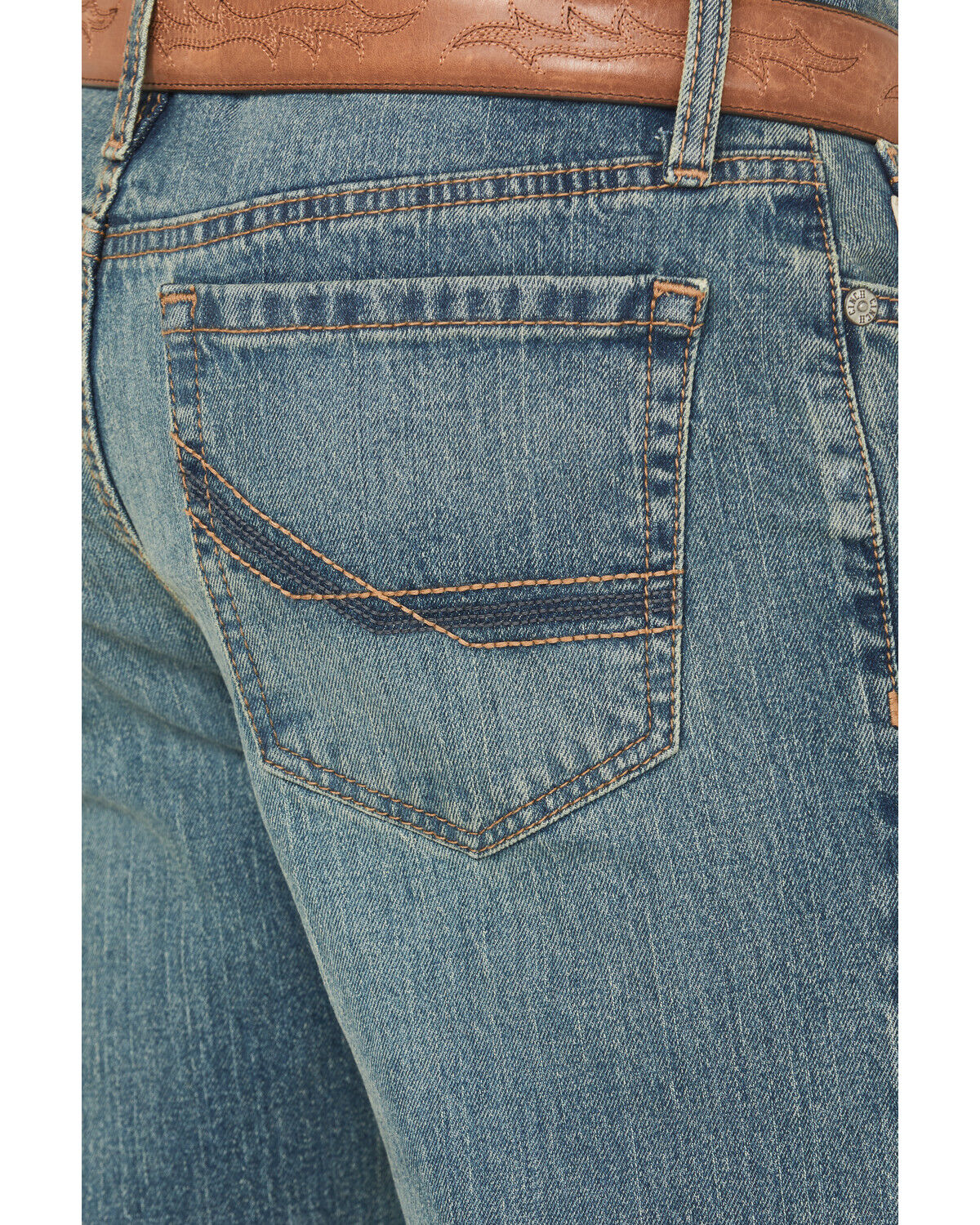 Image #4 - Cinch Men's Medium Wash Relaxed Bootcut Performance Stretch Denim Jeans, Medium Wash, hi-res