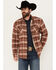 Image #1 - Dakota Grizzly Men's Ivan Plaid Print Sherpa Lined Flannel Shirt Jacket, Rust Copper, hi-res