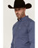 Image #2 - Ariat Men's Calvin Plaid Print Long Sleeve Button-Down Western Shirt, Navy, hi-res